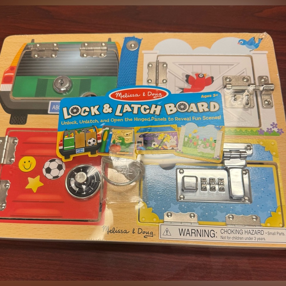 NEW Melissa & Doug Lock & Latch Board Puzzle